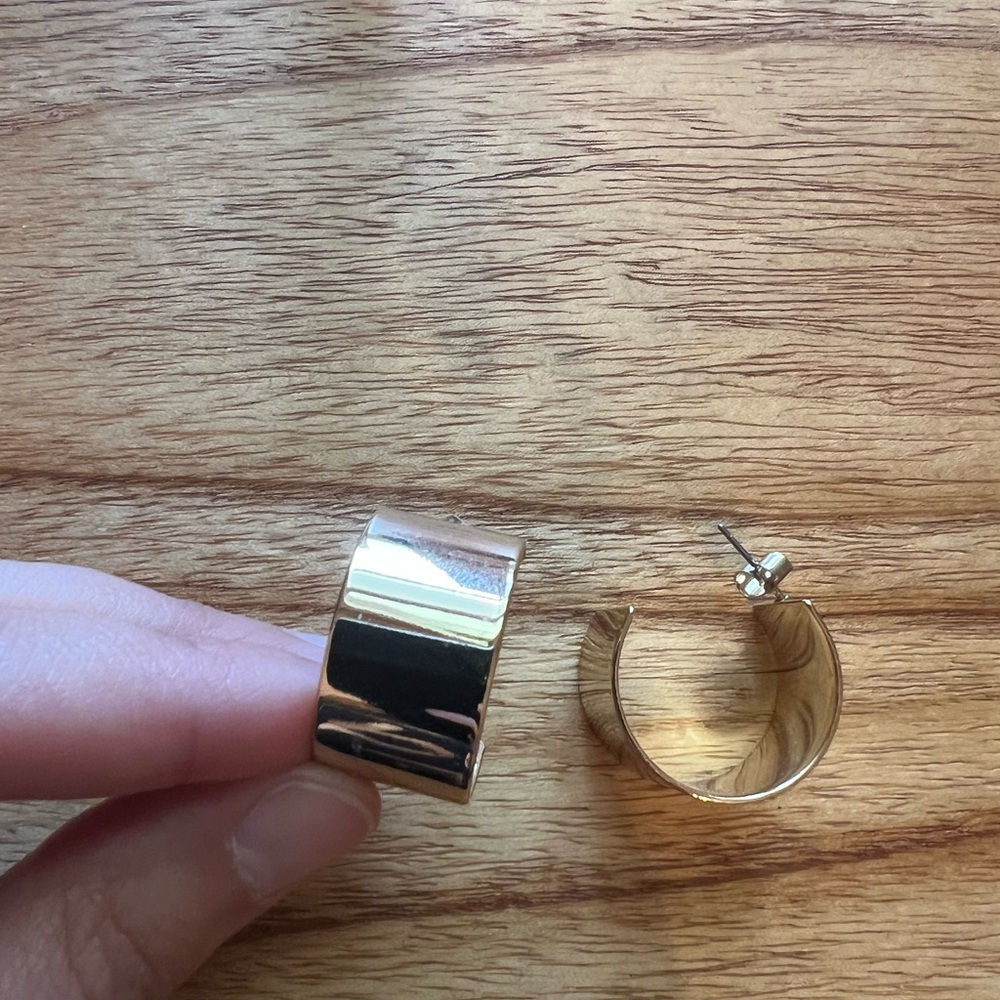Thick Gold Hoop Earrings
